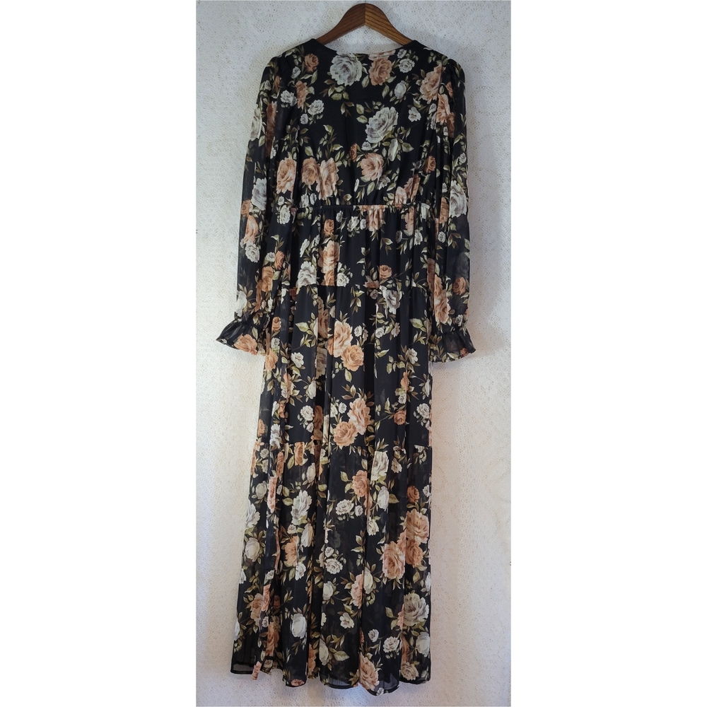 Chic Floral Long Sleeve Dress
